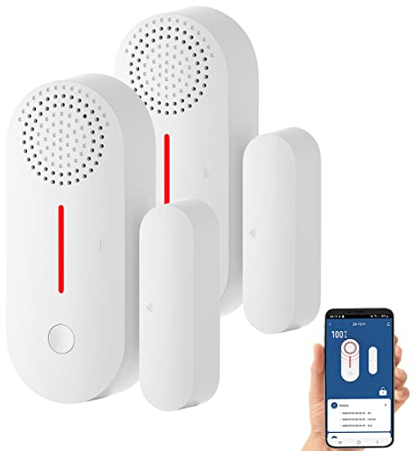 VisorTech Alarmanlage Türkontakt: 2er-Set WLAN-Tür- & Fensteralarme mit Sirene, App und Sprachsteuerung (Türkontakt Alarm, WLAN Türsensor, Alarmsysteme) von VisorTech