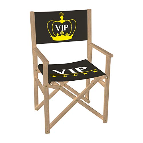 Regiestuhl VIP Krone Outdoor Klappstuhl ✓ Buchenholz ✓ Rückenlehne & Sitzfläche mit Druck ✓ bis 110 kg von Vispronet