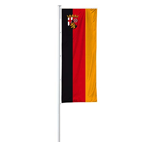 Vispronet® Bundesländerfahne 120x300 cm für Ausleger ✓ in Deutschland produziert ✓ versch. Materialien ✓ Hochformat (Multiflag®, Rheinland-Pfalz) von Vispronet