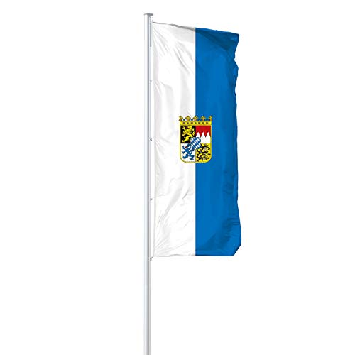 Vispronet® Bundesländerfahne 120x300 cm ✓ in Deutschland produziert ✓ versch. Materialien ✓ Hochformat (Supraflag®, Bayern mit Wappen) von Vispronet