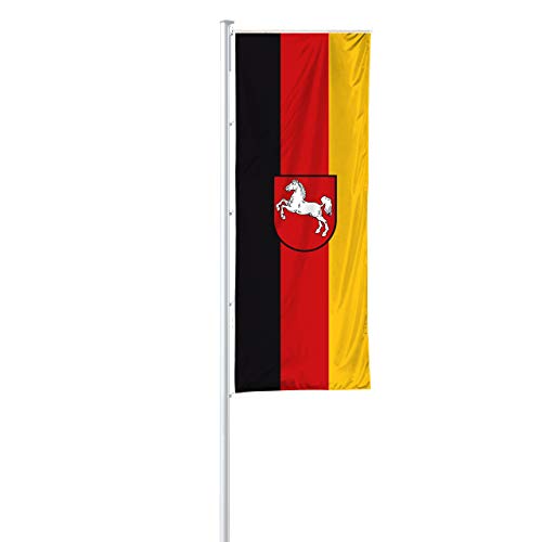 Vispronet® Bundesländerfahne 150x400 cm für Ausleger ✓ in Deutschland produziert ✓ versch. Materialien ✓ Hochformat (Supraflag®, Niedersachsen) von Vispronet