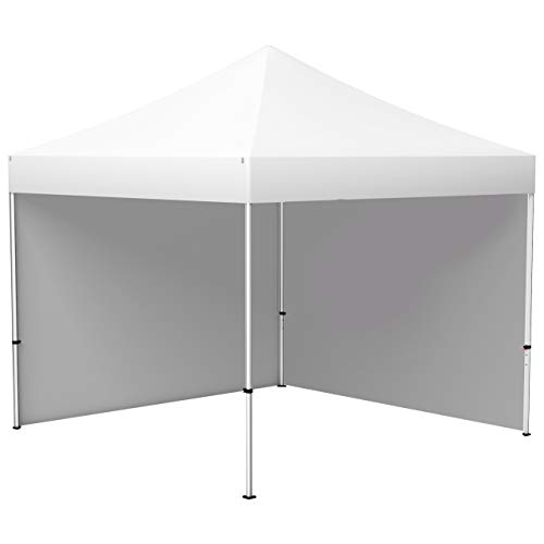 Vispronet® Faltpavillon Eco 3x3 m ✓ 2 Zeltwände, Vollwand ✓ Scherengittersystem ✓ inkl. Dach mit Volant (Weiß) von Vispronet