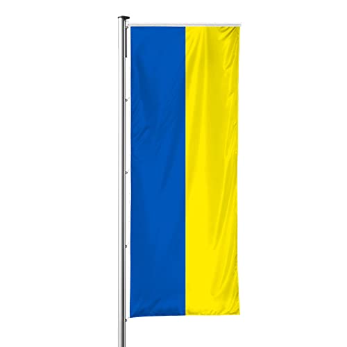 Vispronet® Nationalfahne 120x300 cm für Ausleger ✓ in Deutschland produziert ✓ versch. Materialien ✓ Hochformat (Supraflag®, Ukraine) von Vispronet