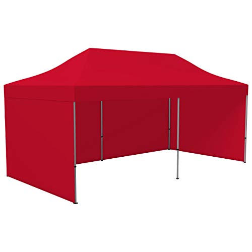 Vispronet® Profi Faltpavillon/Faltzelt Basic 3 x 6 m, rot (3 Zeltwände) - weitere Farben und Größen lieferbar von Vispronet