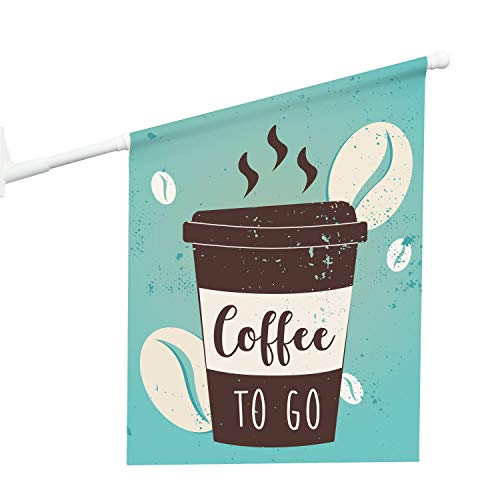 Vispronet Eisfahne Coffee to go, 46 x 52 cm, Vinylplane, doppelseitig Bedruckt, inkl. Wandhalterung von Vispronet