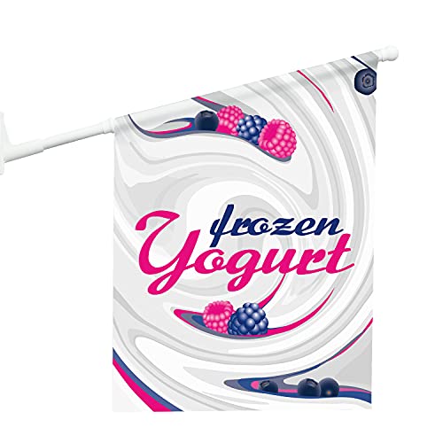Vispronet Eisfahne Frozen Yogurt 46x52 cm - inkl. Wandhalterung - beidseitig Bedruckt - robuste Vinylplane Vispronet Eisfahne Frozen Yogurt 46x52 cm - inkl. Wandhalterung - beidseitig Bedruckt - robuste Vinylplane von Vispronet