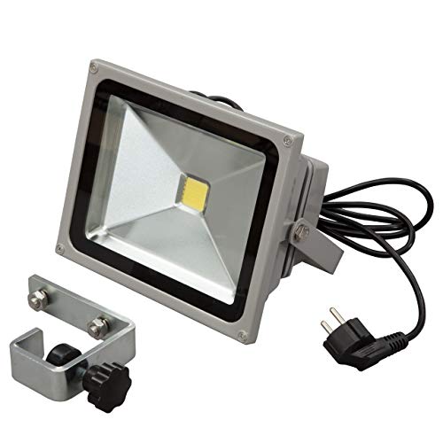 Vispronet LED-Strahler für Faltzelt, Weiß, Flexible Befestigung, 2700 Lumen, 30 W, 90-260 V von Vispronet