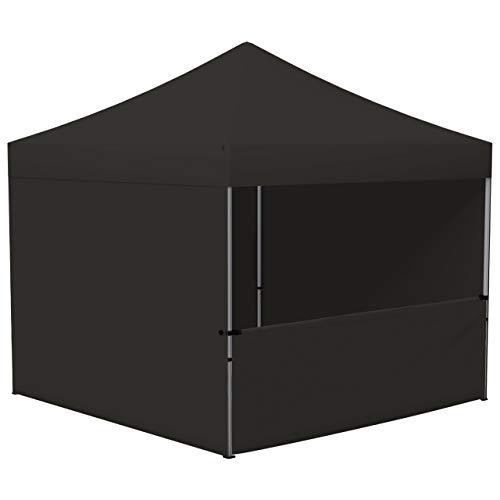 Vispronet Profi Faltpavillon/Faltzelt Basic 3x3 m, Schwarz, 4 Wände/Davon 1 Halbhohe Zeltwand, Stahl-Scherengitter, faltbar (weitere Farben & Größen) von Vispronet