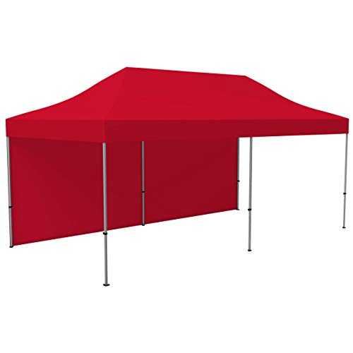 Vispronet Profi Faltpavillon Basic 3x6 m in Rot - Scherengittersystem - 1 Zeltwand (weitere Farben & Größen zur Auswahl) von Vispronet