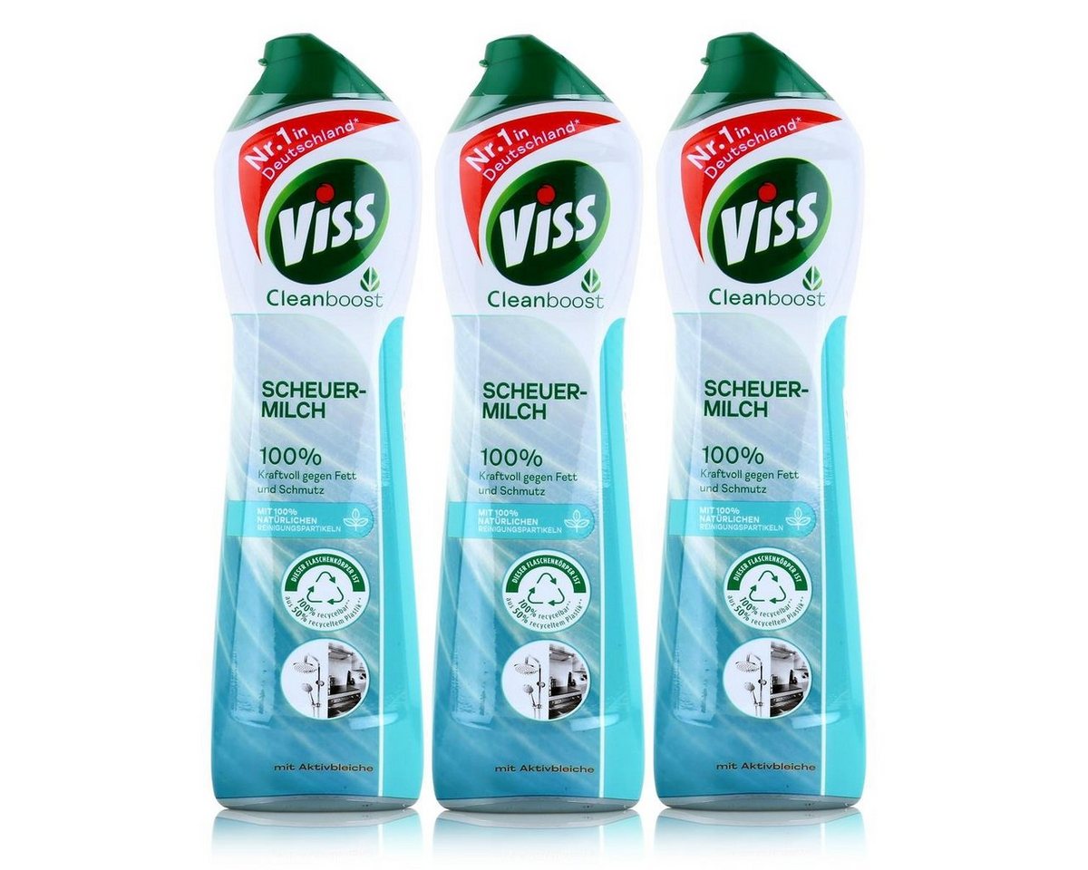 Viss Viss Cleanboost Scheuer-Milch mit Aktivbleiche 500ml (3er Pack) Allzweckreiniger von Viss