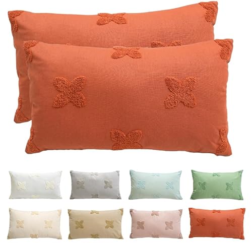 Viste tu hogar Pack 2 Kissenbezüge,70% Baumwolle,30% Polyester, Gewebe Handgesticktem, Versteckter Reißverschluss, Modernes, Design für Sofa, Bett oder Wohnzimmer, Ziegelrot, 30x50 cm Viste tu hogar Pack 2 Kissenbezüge,70% Baumwolle,30% Polyester, Gewebe Handgesticktem, Versteckter Reißverschluss, Modernes, Design für Sofa, Bett oder Wohnzimmer, Ziegelrot, 30x50 cm von Viste tu hogar