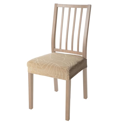 Viste tu hogar Pack 2 Stuhlbezug Esszimmer 45 bis 55 cm, Ohne Rückenlehne, 100% Hochwertiges Polyester, Wasserabweisend, Reinigen, Blätter, Camel Viste tu hogar Pack 2 Stuhlbezug Esszimmer 45 bis 55 cm, Ohne Rückenlehne, 100% Hochwertiges Polyester, Wasserabweisend, Reinigen, Blätter, Camel von Viste tu hogar