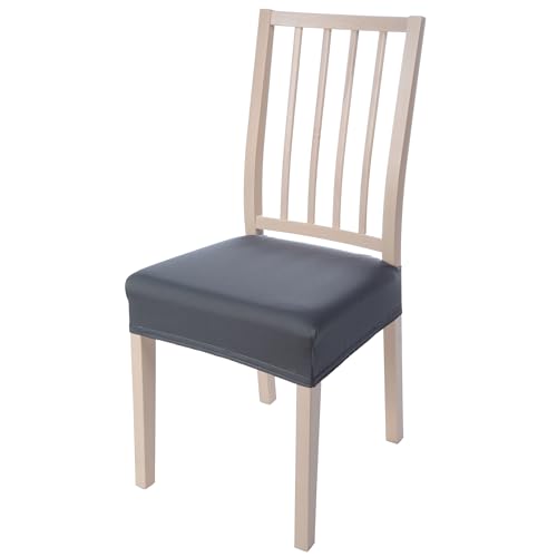 Viste tu hogar Pack 4 Stuhlbezug Esszimmer 45 bis 55 cm, Ohne Rückenlehne, 100% Hochwertiges Polyester, Elastisch, Reinigen, Ananas, Grau von Viste tu hogar