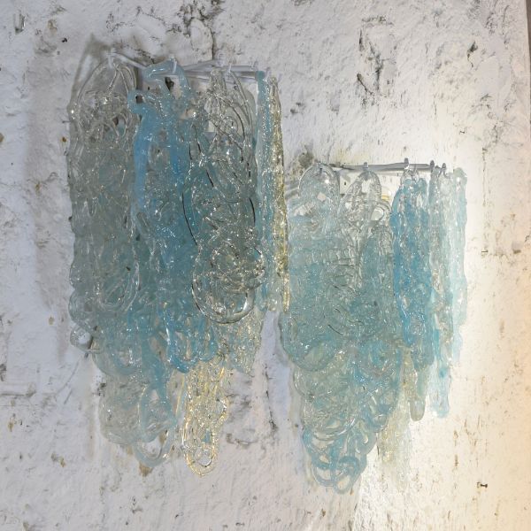 Paar Murano Glas Wandleuchten Vintage 1960er, Vistosi Paar Murano Glas Wandleuchten Vintage 1960er, Vistosi von Vistosi