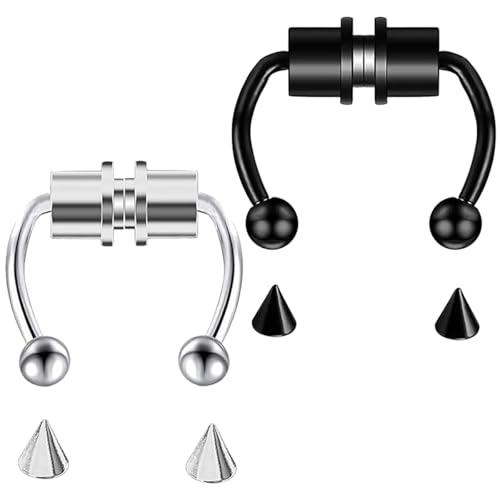 Visxcnu 2 Stücke Magnettrenner Nasenring Edelstahl Nasenring Hufeisenring Künstlicher Nasenring Wiederverwendbar Visxcnu 2 Stücke Magnettrenner Nasenring Edelstahl Nasenring Hufeisenring Künstlicher Nasenring Wiederverwendbar von Visxcnu