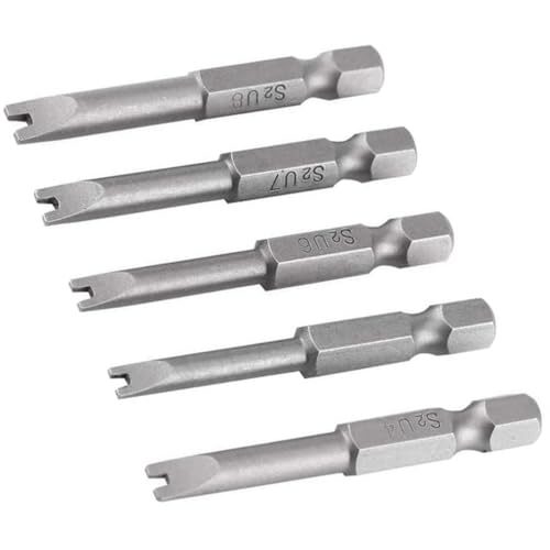 Visxcnu 5 Stück U Typ Form Schraubendreher, S2 Legiertem Stahl Schraubendreher 1/4 Zoll Sechskantschaft U-Förmiger Magnatischer Schraubendrehersatz 50 mm Länge von Visxcnu