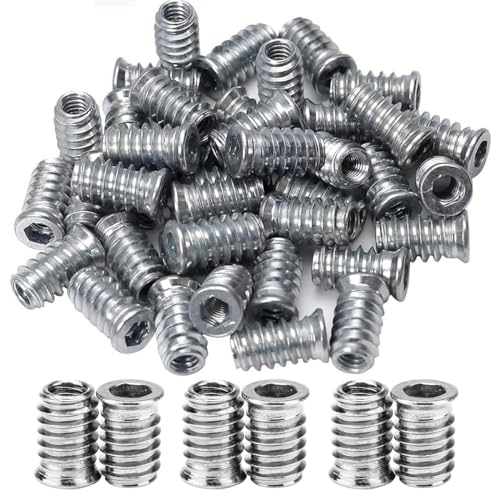 Visxcnu Packung Mit 30Pcs M5 Zinklegierung Möbel Hex Antrieb Nuss Gewindeeinsatz Holzeinsatz Muttern Sortiment,Innensechskant Antriebskopfschraube Kohlenstoffstahl Insert Muttern Gewinde von Visxcnu