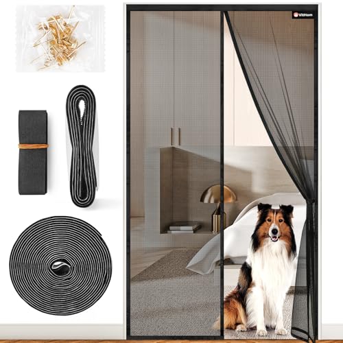 Flammhemmend Fliegengitter Balkontür Magnet, Glasfasermaterial,80x210cm Stärkere Magneten Fliegengitter Tür,Fliegengittertüren Ohne Bohren, Insektenschutzgitter Für Balkontür/Terrassentür,Schwarz Flammhemmend Fliegengitter Balkontür Magnet, Glasfasermaterial,80x210cm Stärkere Magneten Fliegengitter Tür,Fliegengittertüren Ohne Bohren, Insektenschutzgitter Für Balkontür/Terrassentür,Schwarz von VitHom