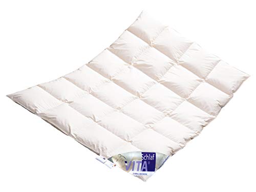 VitaSchlaf® W6- MEGA WARM Daunendecke WILDENTE Premium Daunenbett Made in Germany Since 1947 Große Größen (155x220cm) von VitaSchlaf