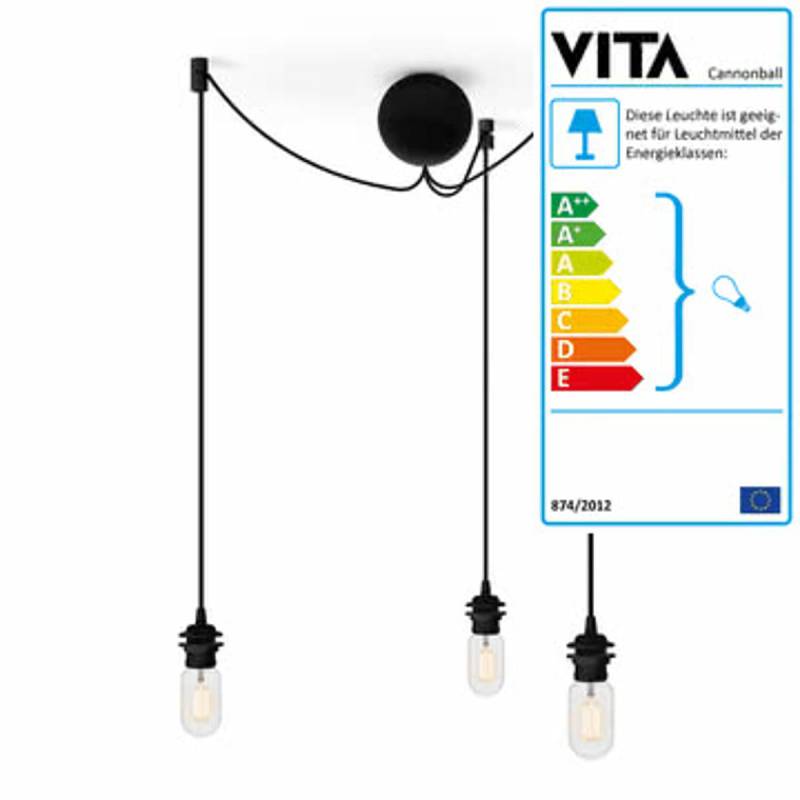 Vita Cannonball Cluster 3 Pendelleuchten Leuchte Lampe Hängeleuchte B-Ware von Vita