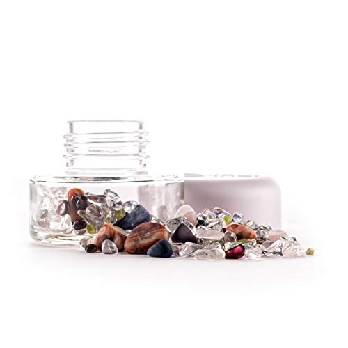 VitaJuwel Crystal Jar 7 CHAKRAS | Wassersteine im Glas für Edelsteinwasser & Wasserbelebung (Bergkristall - Amethyst - Sodalith - Rosenquarz - Peridot - Karneol - Granat) von VitaJuwel