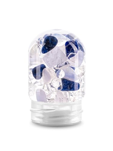 VitaJuwel GemPod BALANCE | Edelsteinmodul Flaschen und Karaffen mit Sodalith, Chalcedon & Bergkristall von VitaJuwel