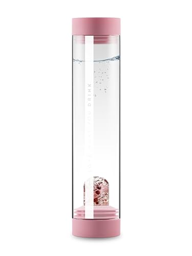 VitaJuwel Sana - Karaffe aus Glas mit Edelsteinen (Wassersteine, Heilsteine) zur Belebung von Trinkwasser (LOVE, blossom rose) von VitaJuwel
