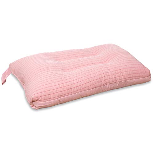Vitabo Kopfkissen für Bett und Sofa | Weiches Schlafkissen und Dekokissen mit ergonomischer Form | Reisekissen mit Baumwollbezug | 65x40 cm (Rosa) von Vitabo
