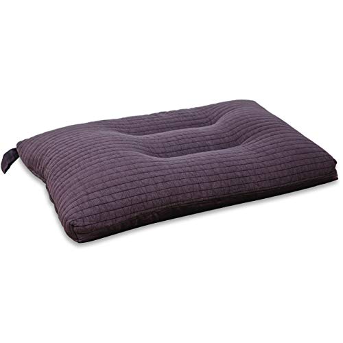 Vitabo Kopfkissen für Bett und Sofa | Weiches Schlafkissen und Dekokissen mit ergonomischer Form | Reisekissen mit Baumwollbezug | 65x40 cm (Violett) von Vitabo