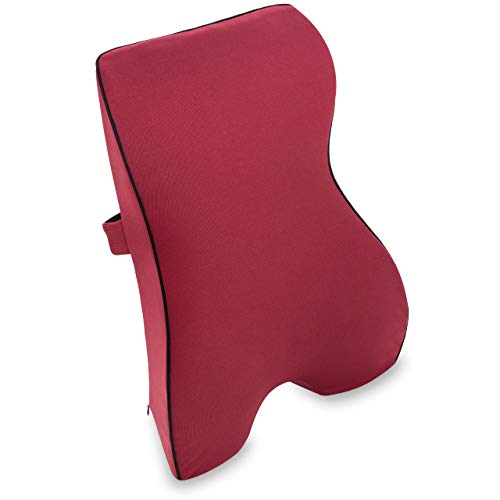 Vitabo Rückenkissen mit Memory-Funktion – ergonomisches Lendenkissen I Lordosenstütze Rückenstütze für Büro Auto (Rot) von Vitabo
