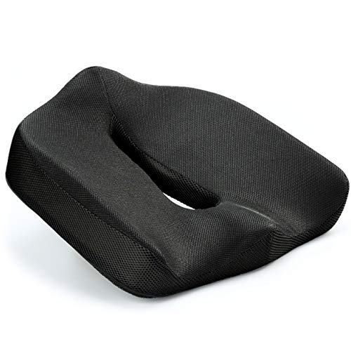 Vitabo ergonomisch geformtes Sitzkissen | Sitzring in O-Form | Sitzdonut aus Viscoschaum mit Memory-Funktion (Schwarz) von Vitabo