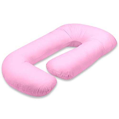Vitabo weiches Schwangerschaftskissen G-Form | ergonomisches Seitenschläferkissen Stillkissen | Flexibles Stützkissen und Kniekissen für erholsamen Schlaf | 110x70 cm (Rosa) von Vitabo