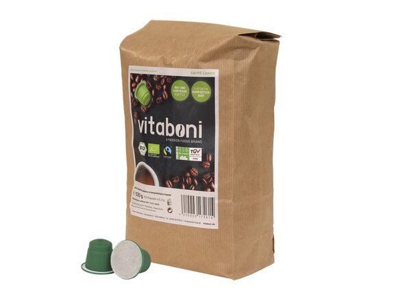 Vitaboni Bio Fairtrade Kaffee Espresso und Lungo in biologisch abbaubaren Kapseln von Vitaboni