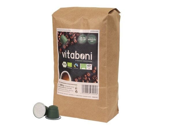 Vitaboni Bio Fairtrade Kaffee Espresso und Lungo in biologisch abbaubaren Kapseln von Vitaboni