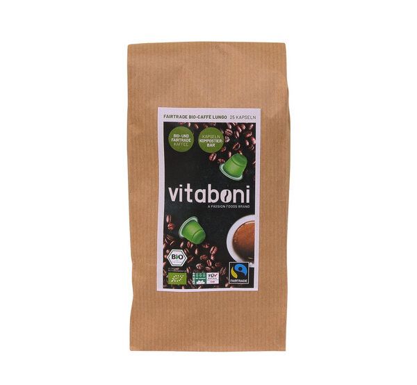 Vitaboni Bio Fairtrade Kaffee Espresso und Lungo in biologisch abbaubaren Kapseln von Vitaboni