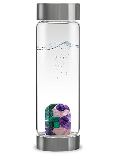 VitaJuwel ViA BEAUTY - Wasserflasche mit Amethyst, Rosenquarz & Aventurin von VitaJuwel