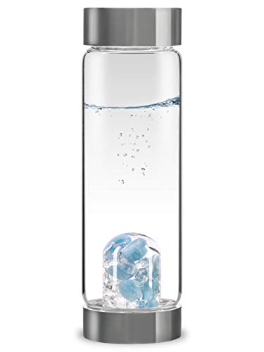 VitaJuwel ViA INNER PURITY - Wasserflasche mit Aquamarin & Bergkristall von VitaJuwel