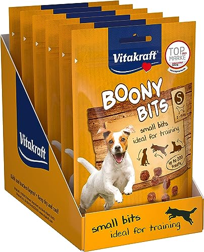 Vitakraft Boony Bits S, Hundeleckerli, fleischiger Hundesnack, Hunde Trainingsleckerli, ohne Zusatz von Zucker (6x 55g) von Vitakraft