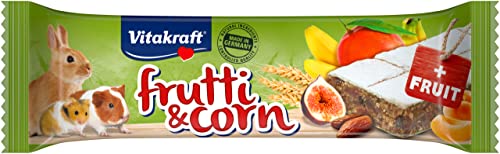 Vitakraft Frutti Corn, Fruchtschnitte für Nager, mit Banane, mit Feige, mit Datteln, portionierbar durch Bruchrillen, ohne Zusatz von Zucker und Getreide (1x 30g) von Vitakraft