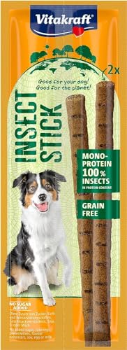 Vitakraft Insect Stick, aus hochwertigem Insekten-Protein, für sensible Hunde, Hundesnack (2x 12g) von Vitakraft