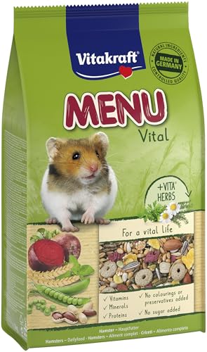 Vitakraft Menu Vital, Hamsterfutter, mit Gemüse, mit Nüssen, mit lebenswichtigen Vitaminen und Mineralien, ohne Zusatz von Zucker (1x 1kg) von Vitakraft