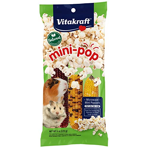 Vitakraft Mini Pop – Mikrowellengeeignete Mini-Maiskolben-Leckerli für Kaninchen, Meerschweinchen und andere kleine Tiere, 170 ml Beutel von Vitakraft