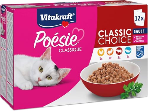 Vitakraft Nassfutter Katze Poésie Classique Sauce MSC 1 Packung (12x 85g) von Vitakraft