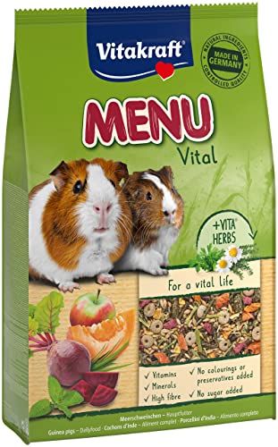 Vitakraft Menü Vital, Meerschweinchen Futter, mit Apfel, mit Kürbis, mit Roter Beete, angereichert mit Kräutern, ohne Zusatz von Zucker und Getreide (1x 5kg) von Vitakraft