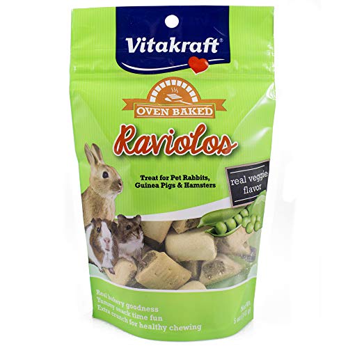 Vitakraft Raviolos Kleintier-Leckerlis, hergestellt mit echtem Gemüse, für Kaninchen, Meerschweinchen und Hamster, braun, 142 g (1 Stück) von Vitakraft