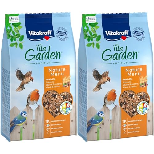 Vitakraft Vita Garden, Protein Mix, Vogelfutter für Wildvögel, mit vielen tierische Proteinen, umweltschonend, Ambrosia Controlled (1x 1kg) (Packung mit 2) von Vitakraft