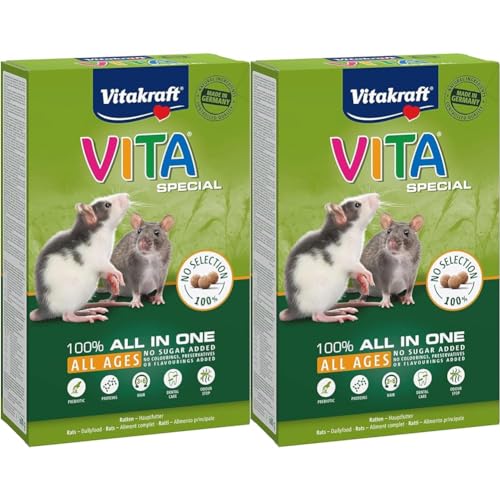 Vitakraft Vita Special, Nagerfutter für Ratten, mit Gräsern und Kräutern, für alle Altersstufen (1x 600g) (Packung mit 2) von Vitakraft