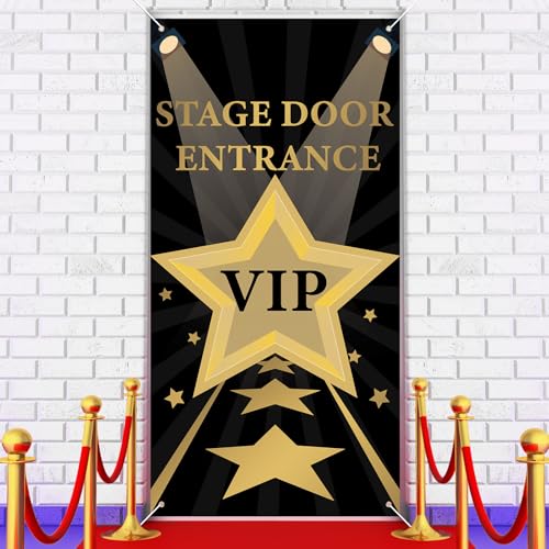 VitalCozy 180 x 89 cm Moive Award Party Dekorationen VIP Bühne Eingang Tür Abdeckung Rock Moive Night Thema Hintergründe Cover Musik Award Banner Schild Rock Star Foto Requisiten Hocoming von VitalCozy
