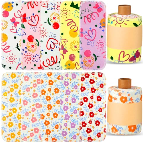 VitalCozy Wiederverwendbare WC-Handtücher, Waschbar, Bidet-Tücher, Abwischbar, Papierlose Rolle, Saugfähige Baumwolltücher für Küche und Bad von VitalCozy