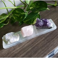 Cleanse & Charge Große Selenit Ladeplatte - 8 Zoll Platte von VitalVibesByAlicia